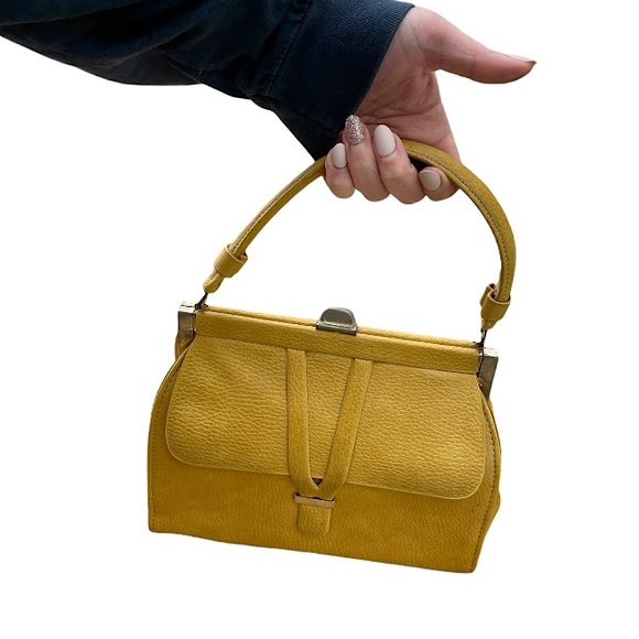 Vintage Handbags - Vintage Yellow Leather Mini Purse